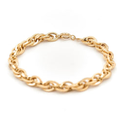 Bracelet Gourmette maille forçat en or jaune - Castafiore