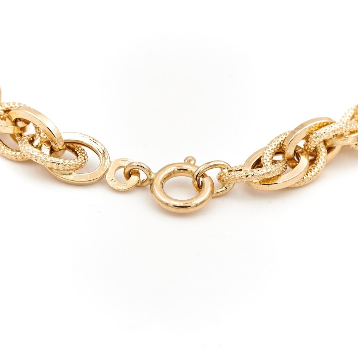 Bracelet Gourmette maille forçat en or jaune - Castafiore