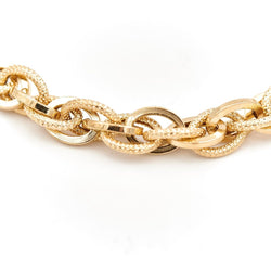 Bracelet Gourmette maille forçat en or jaune - Castafiore