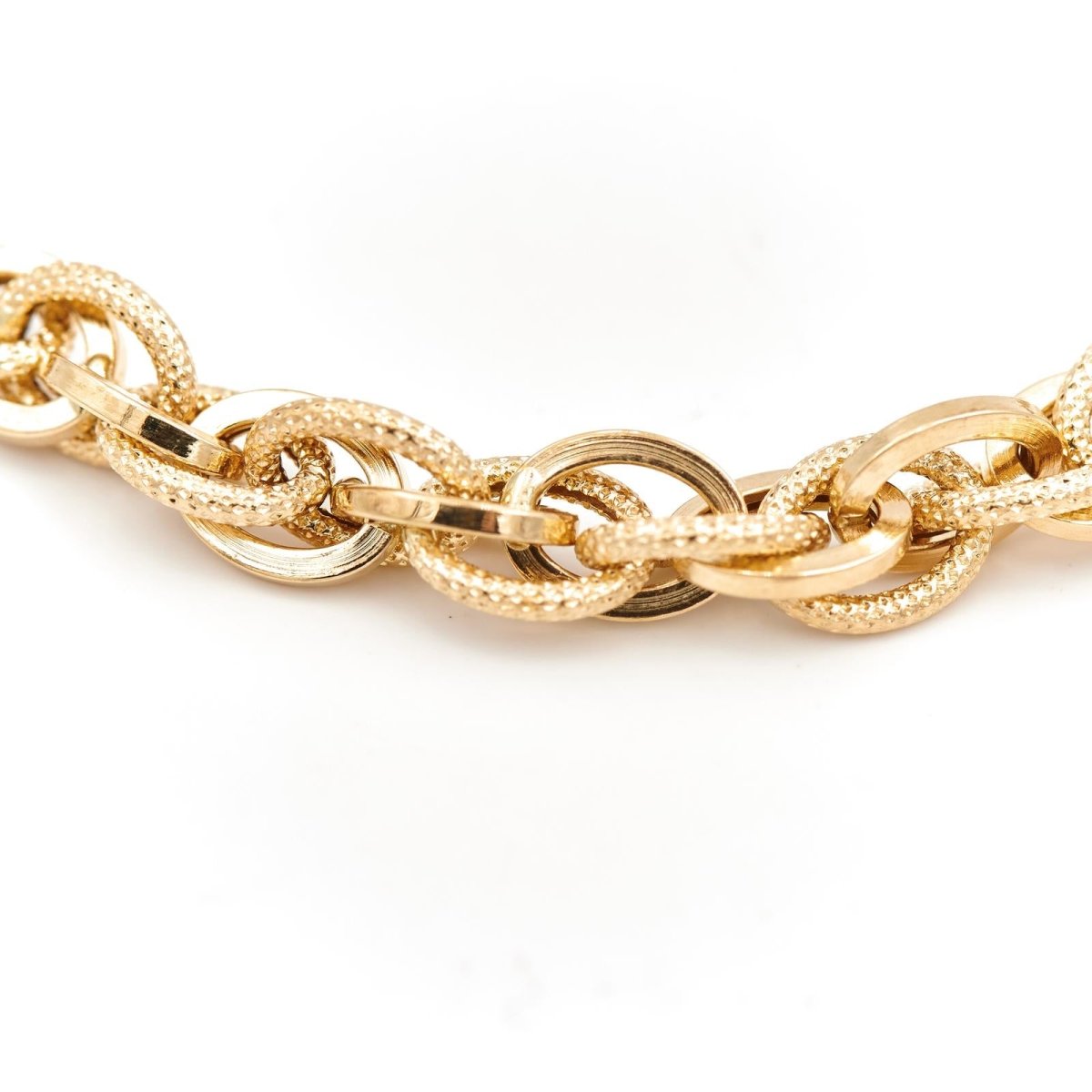 Bracelet Gourmette maille forçat en or jaune - Castafiore
