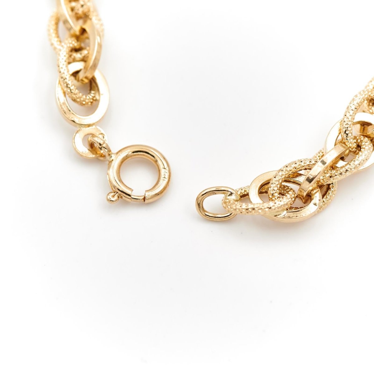 Bracelet Gourmette maille forçat en or jaune - Castafiore