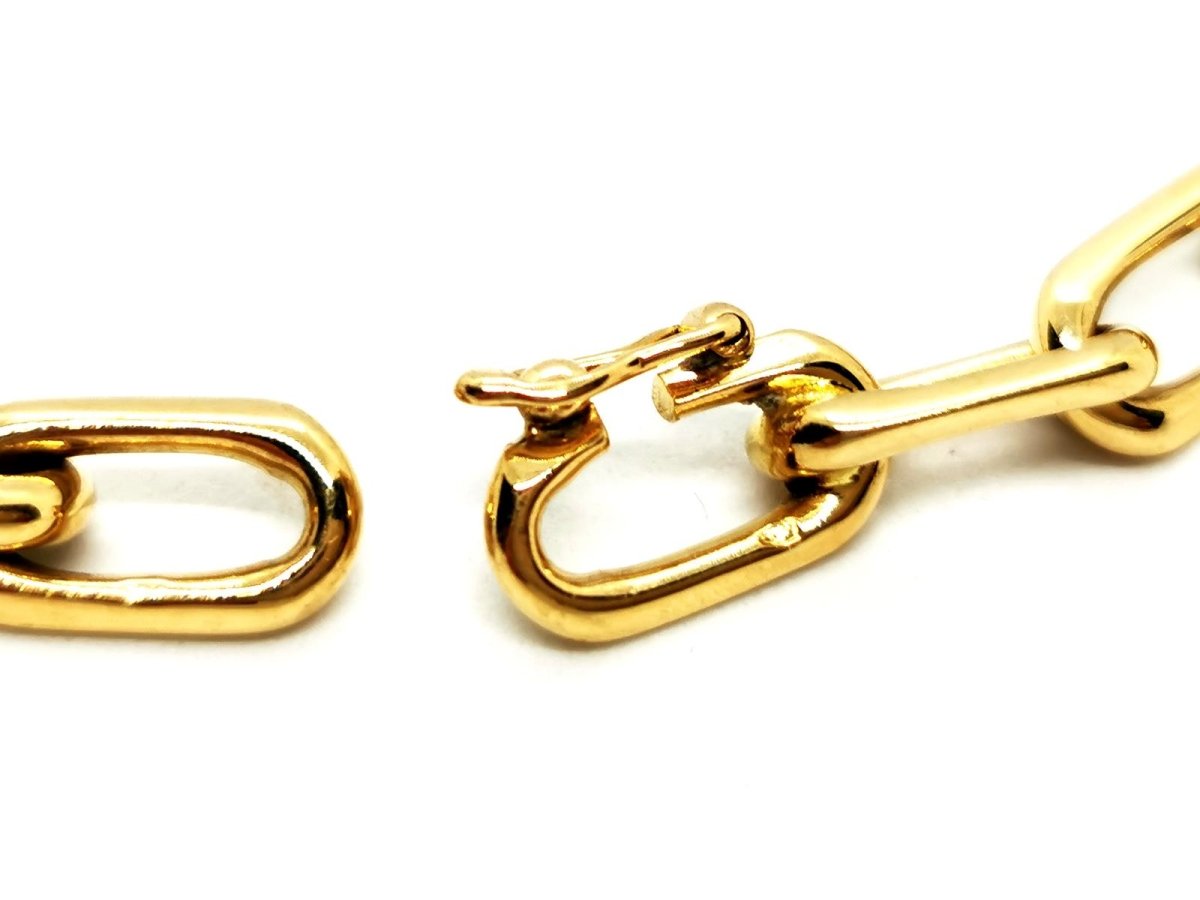 Bracelet Gourmette maille forçat en or jaune - Castafiore
