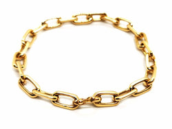 Bracelet Gourmette maille forçat en or jaune - Castafiore