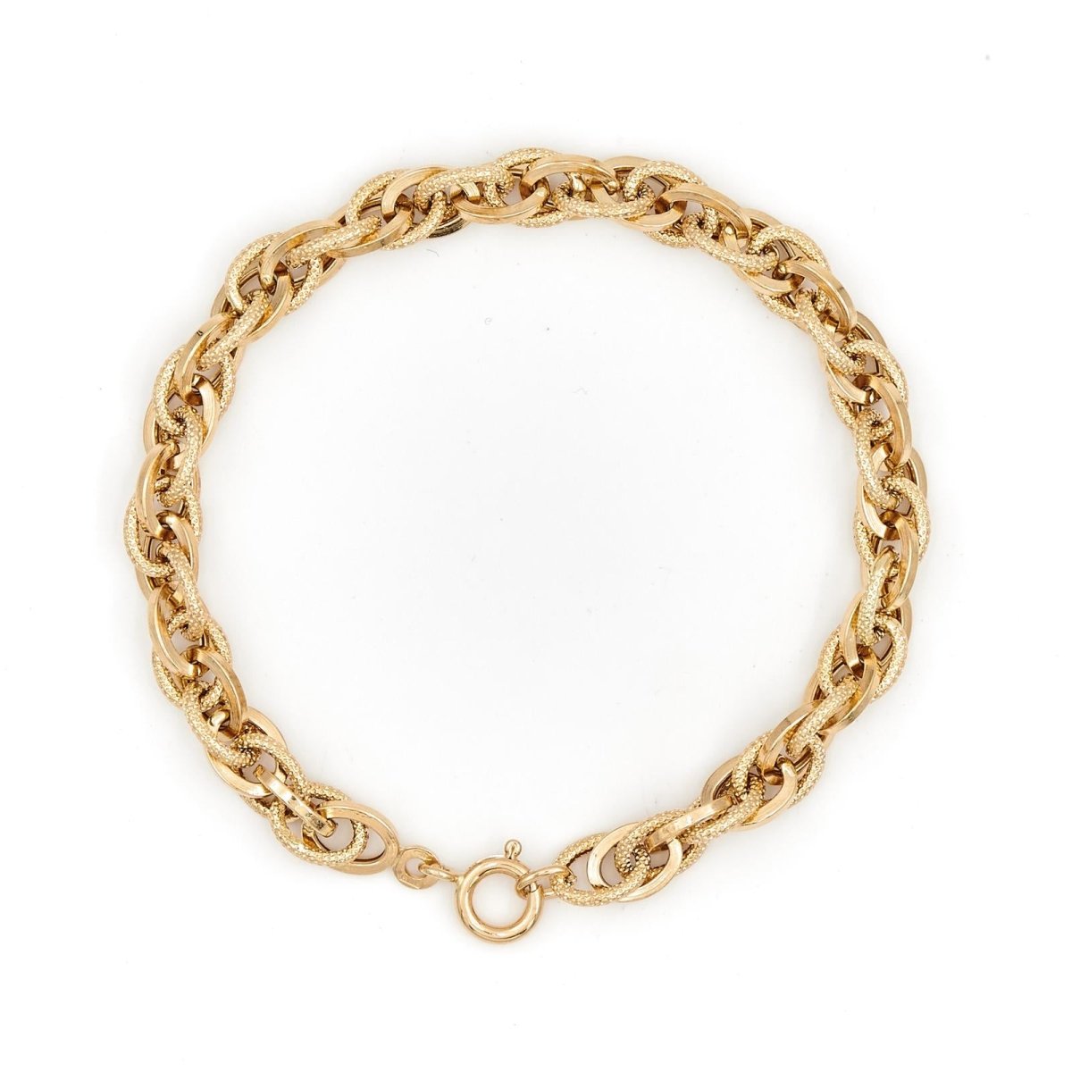 Bracelet Gourmette maille forçat en or jaune - Castafiore