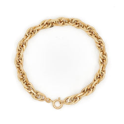 Bracelet Gourmette maille forçat en or jaune - Castafiore