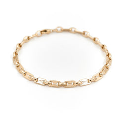Bracelet Gourmette maille grain de café en or jaune - Castafiore