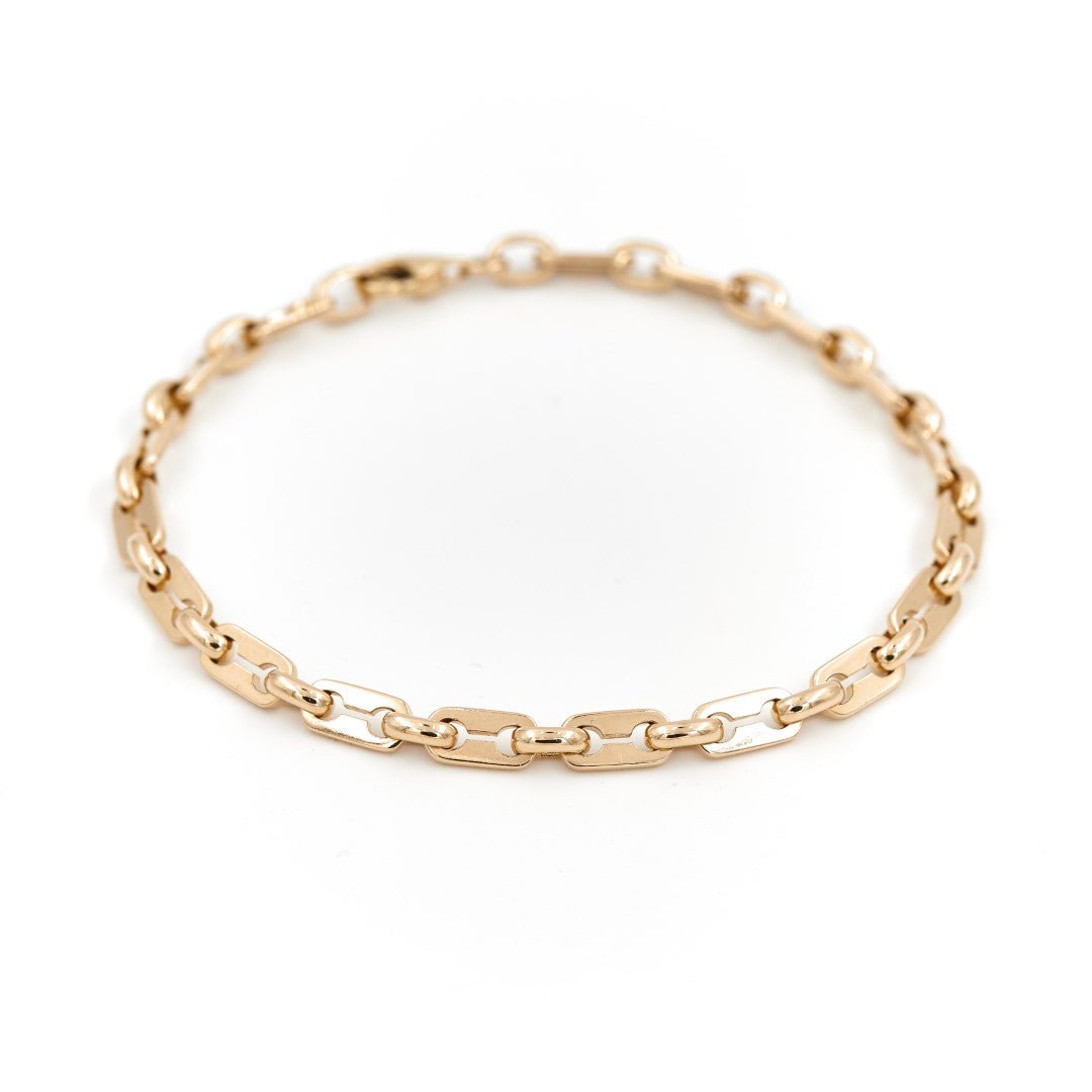 Bracelet Gourmette maille grain de café en or jaune - Castafiore