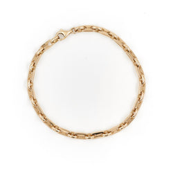 Bracelet Gourmette maille grain de café en or jaune - Castafiore