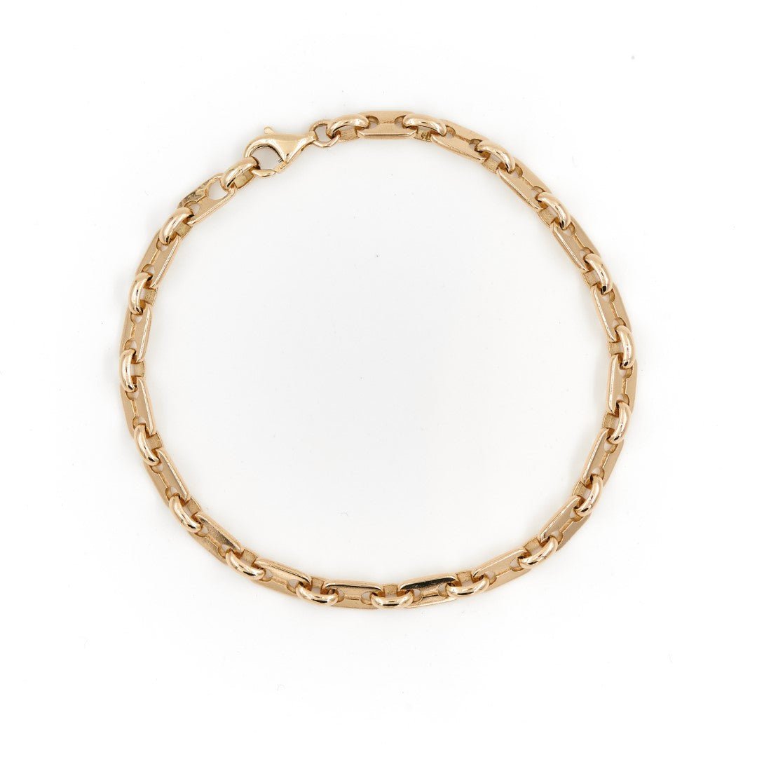 Bracelet Gourmette maille grain de café en or jaune - Castafiore