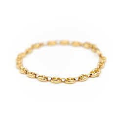 Bracelet Gourmette maille grain de café en or jaune - Castafiore