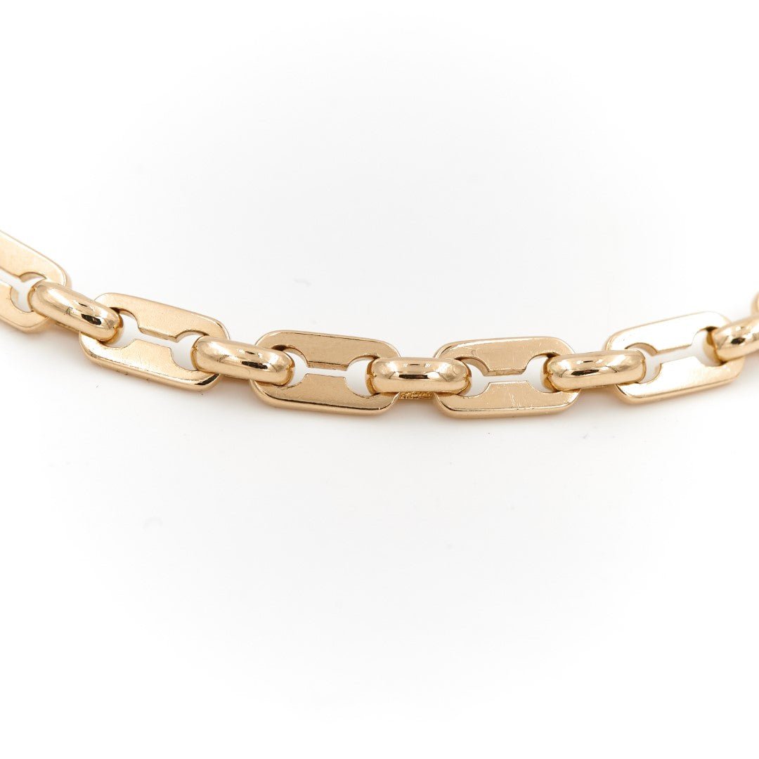 Bracelet Gourmette maille grain de café en or jaune - Castafiore