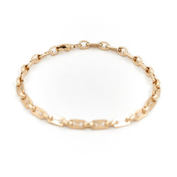 Bracelet Gourmette maille grain de café en or jaune - Castafiore