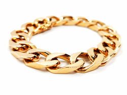 Bracelet Gourmette maille imposante en or jaune - Castafiore