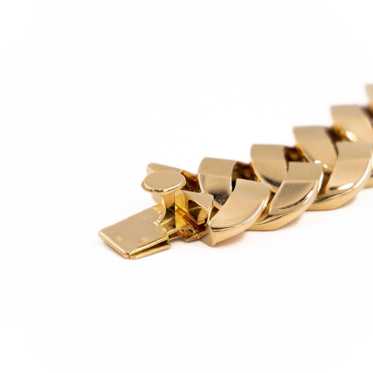 Bracelet Gourmette maille imposante en or jaune - Castafiore