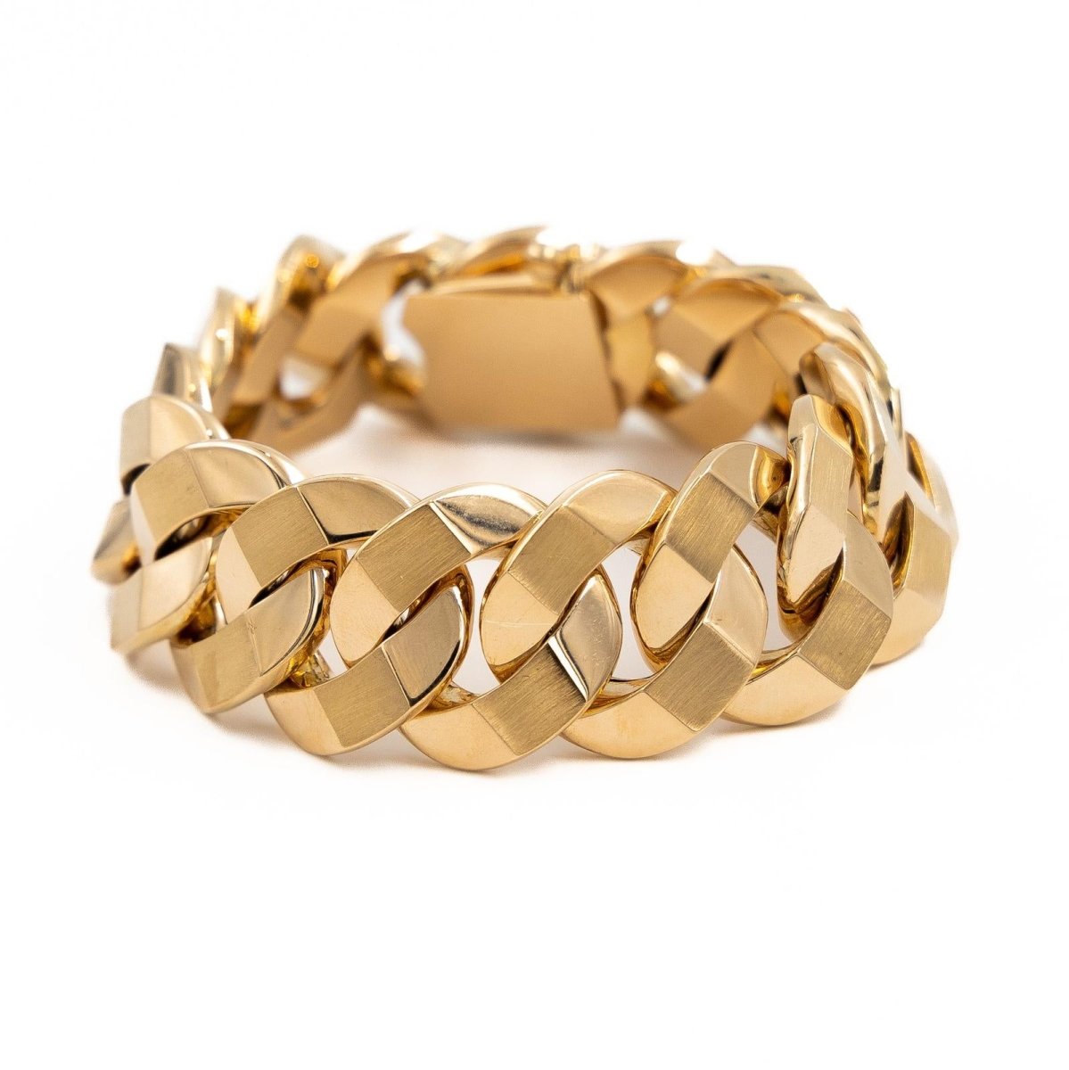 Bracelet Gourmette maille imposante en or jaune - Castafiore