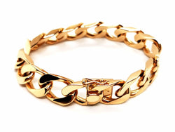 Bracelet Gourmette maille imposante en or jaune - Castafiore