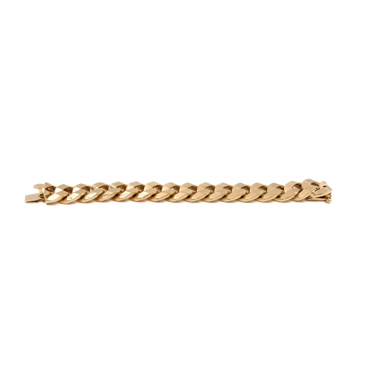 Bracelet Gourmette maille imposante en or jaune - Castafiore