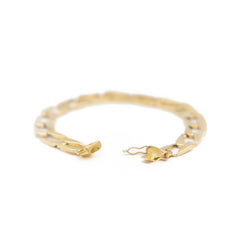 Bracelet Gourmette maille plate en or jaune - Castafiore