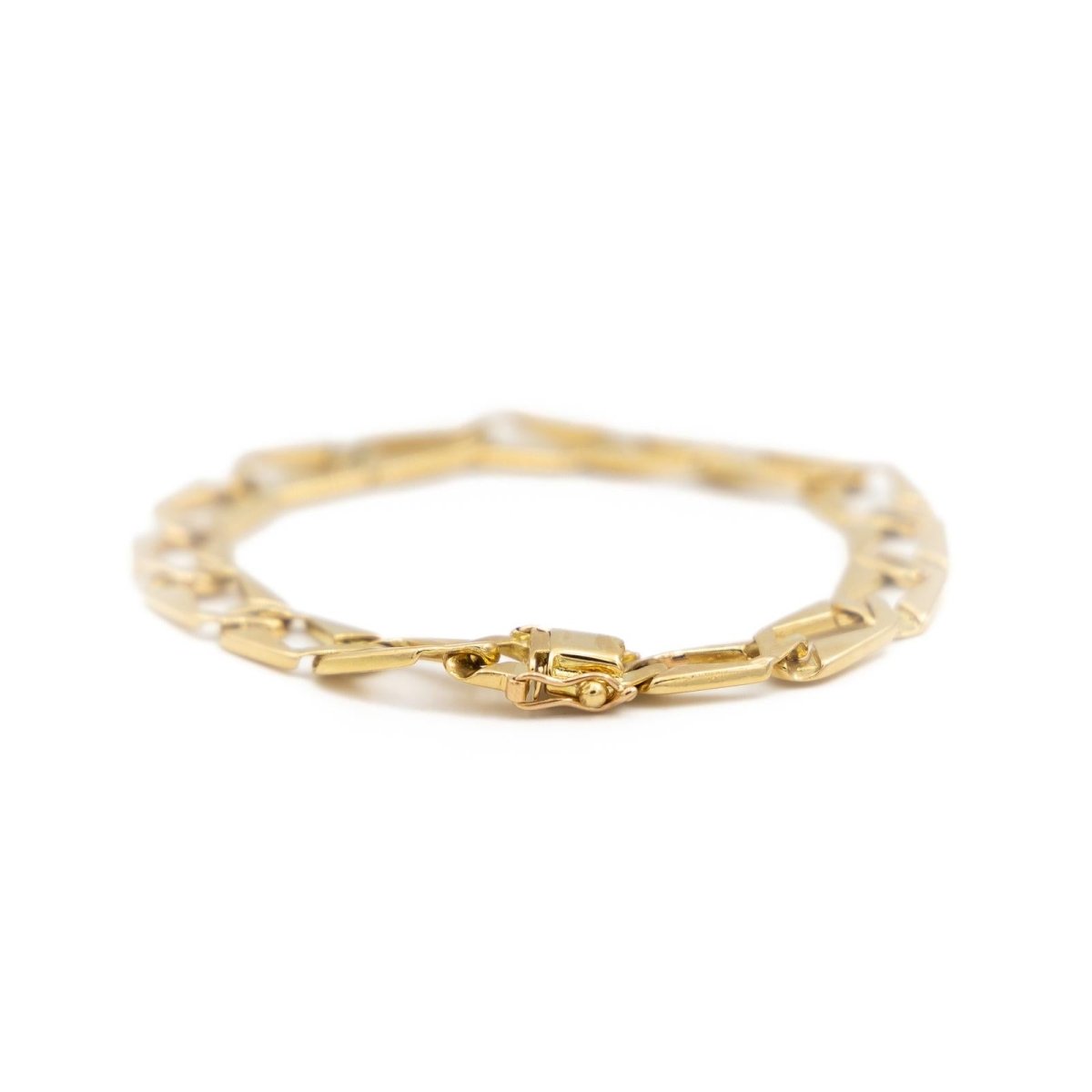 Bracelet Gourmette maille plate en or jaune - Castafiore