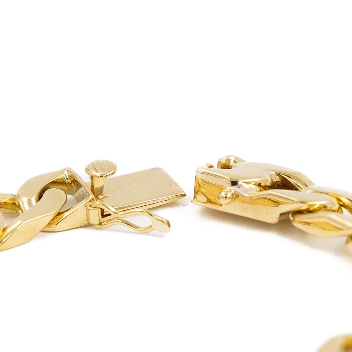 Bracelet Gourmette maille plate en or jaune - Castafiore