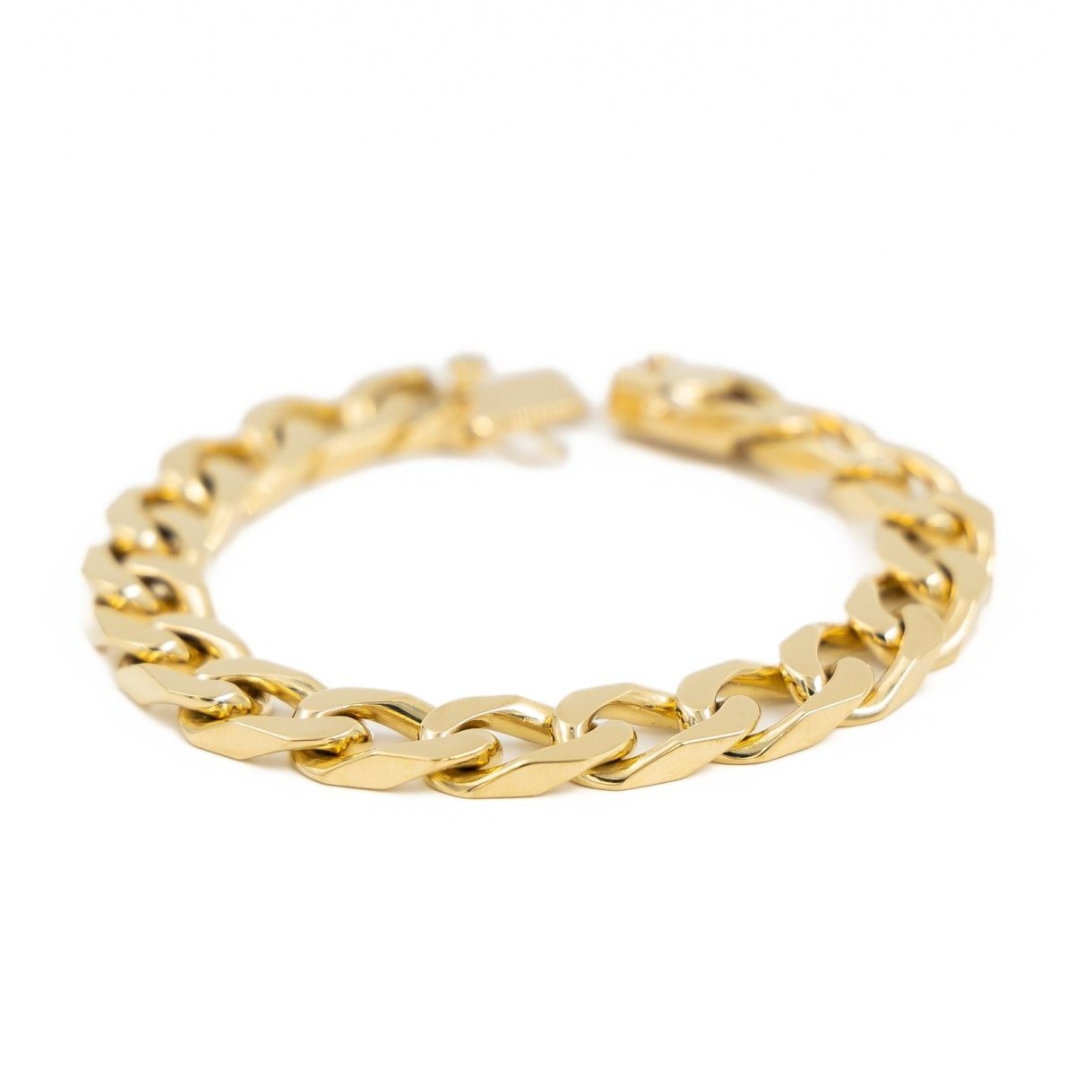 Bracelet Gourmette maille plate en or jaune - Castafiore