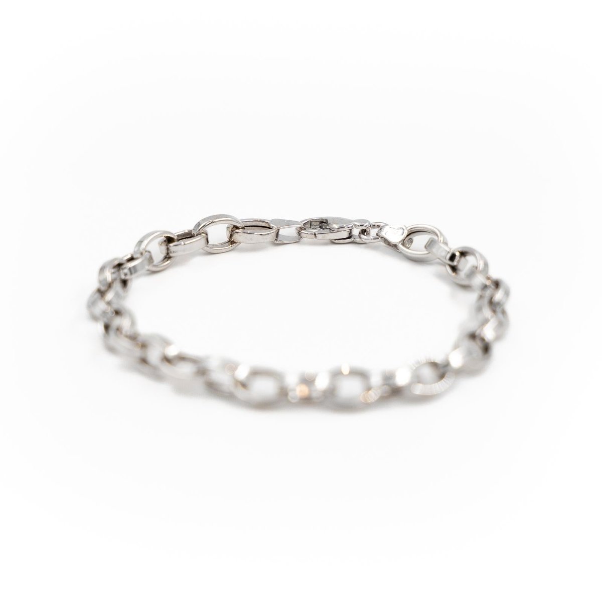 Bracelet Gourmette maille spartacus en or blanc - Castafiore