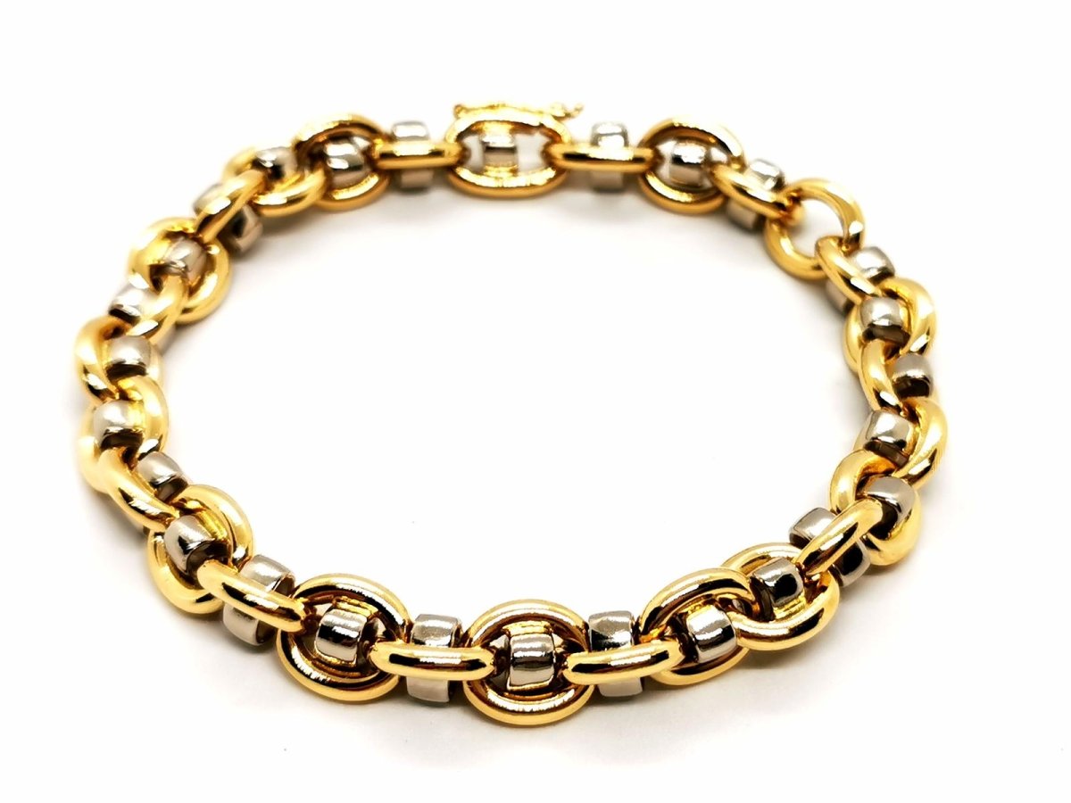 Bracelet Gourmette ors jaune et blanc - Castafiore