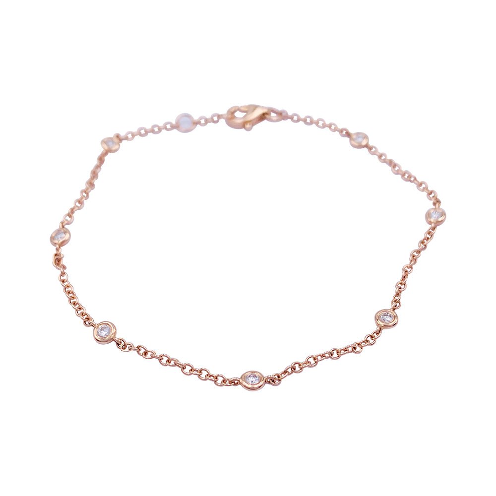 Bracelet gouttière or rose et diamants - Castafiore