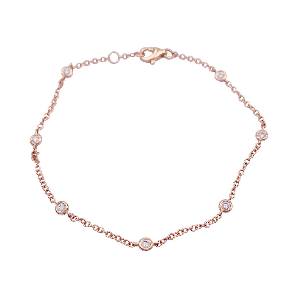 Bracelet gouttière or rose et diamants - Castafiore