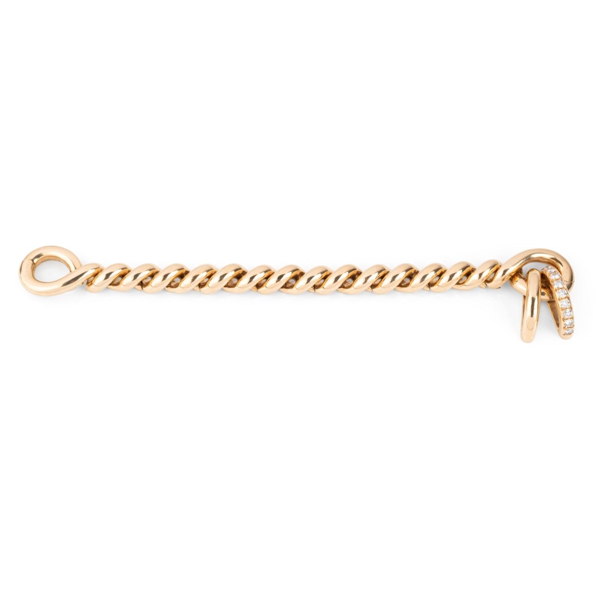 Bracelet HERMES en or jaune torsadé et diamants - Castafiore