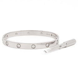 Bracelet Jonc CARTIER "Love" en or blanc et diamants - Castafiore