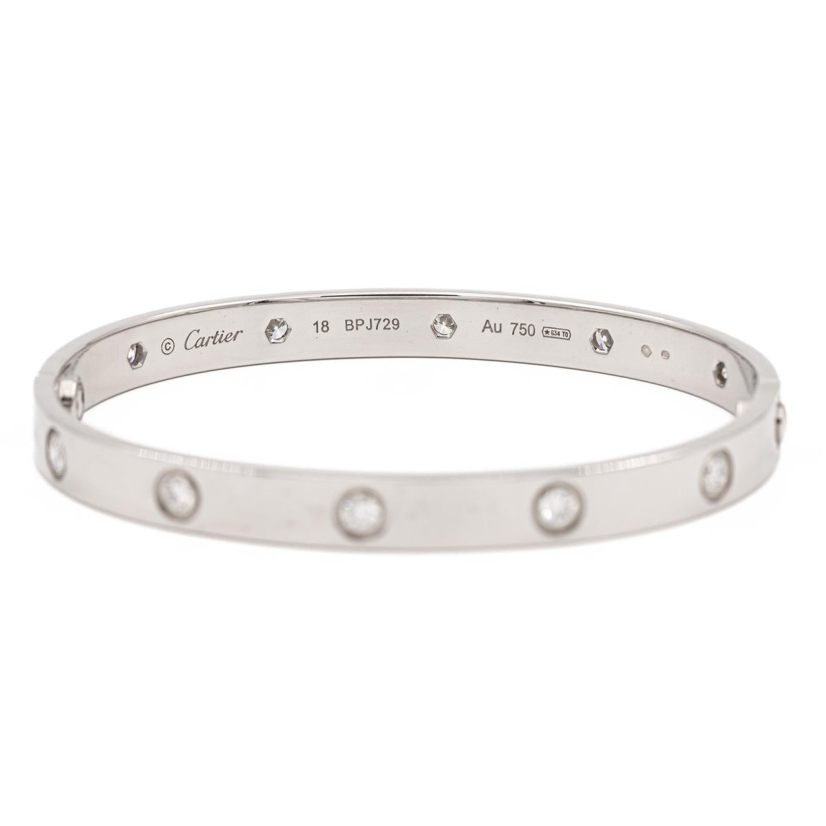 Bracelet Jonc CARTIER "Love" en or blanc et diamants - Castafiore