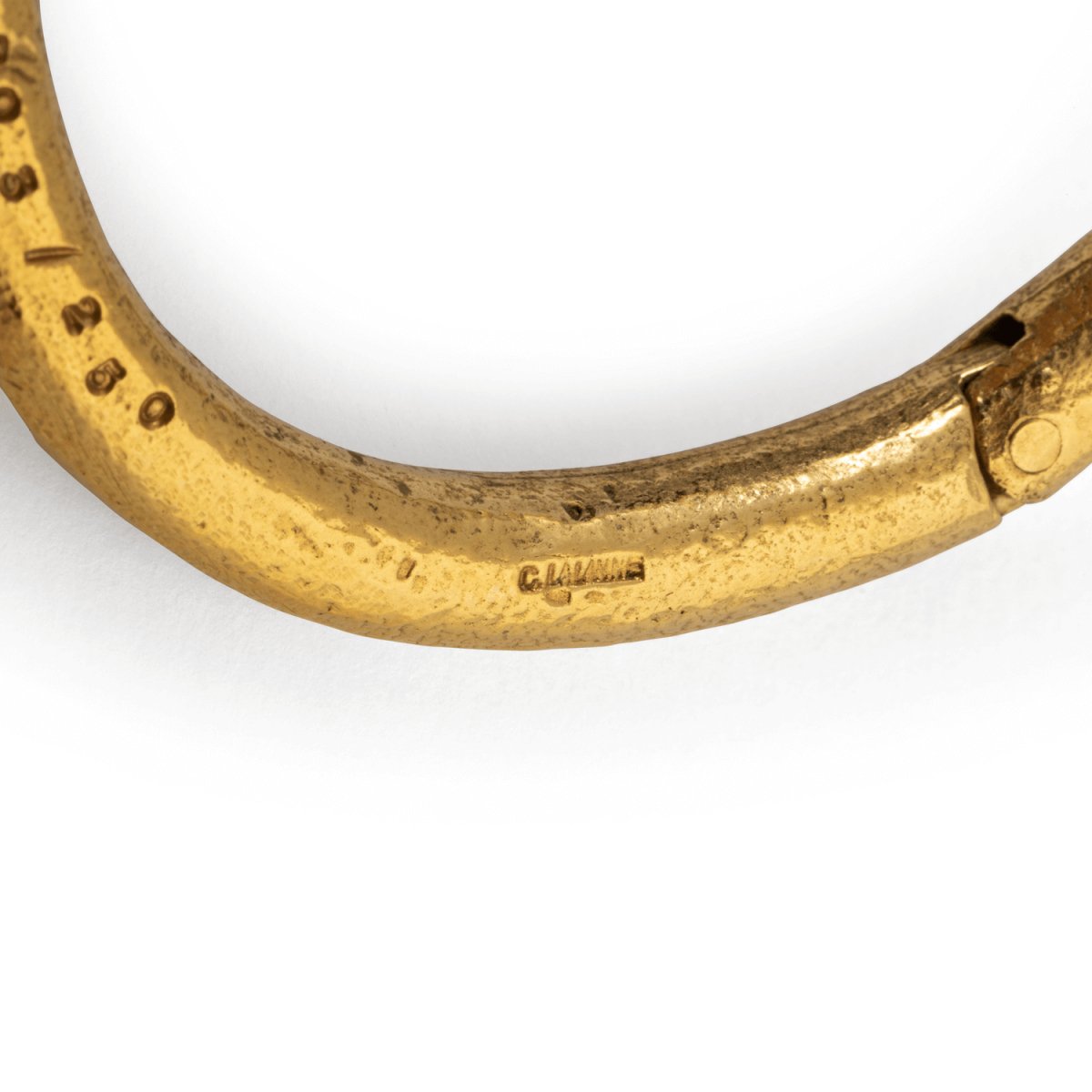 Bracelet Jonc CLAUDE LALANNE "Papillon", en bronze doré - Castafiore