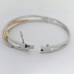 Bracelet jonc en or blanc et diamants - Castafiore