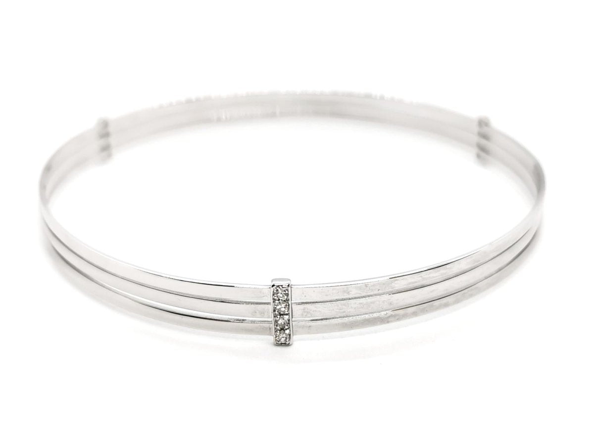 Bracelet Jonc en or blanc et diamants - Castafiore