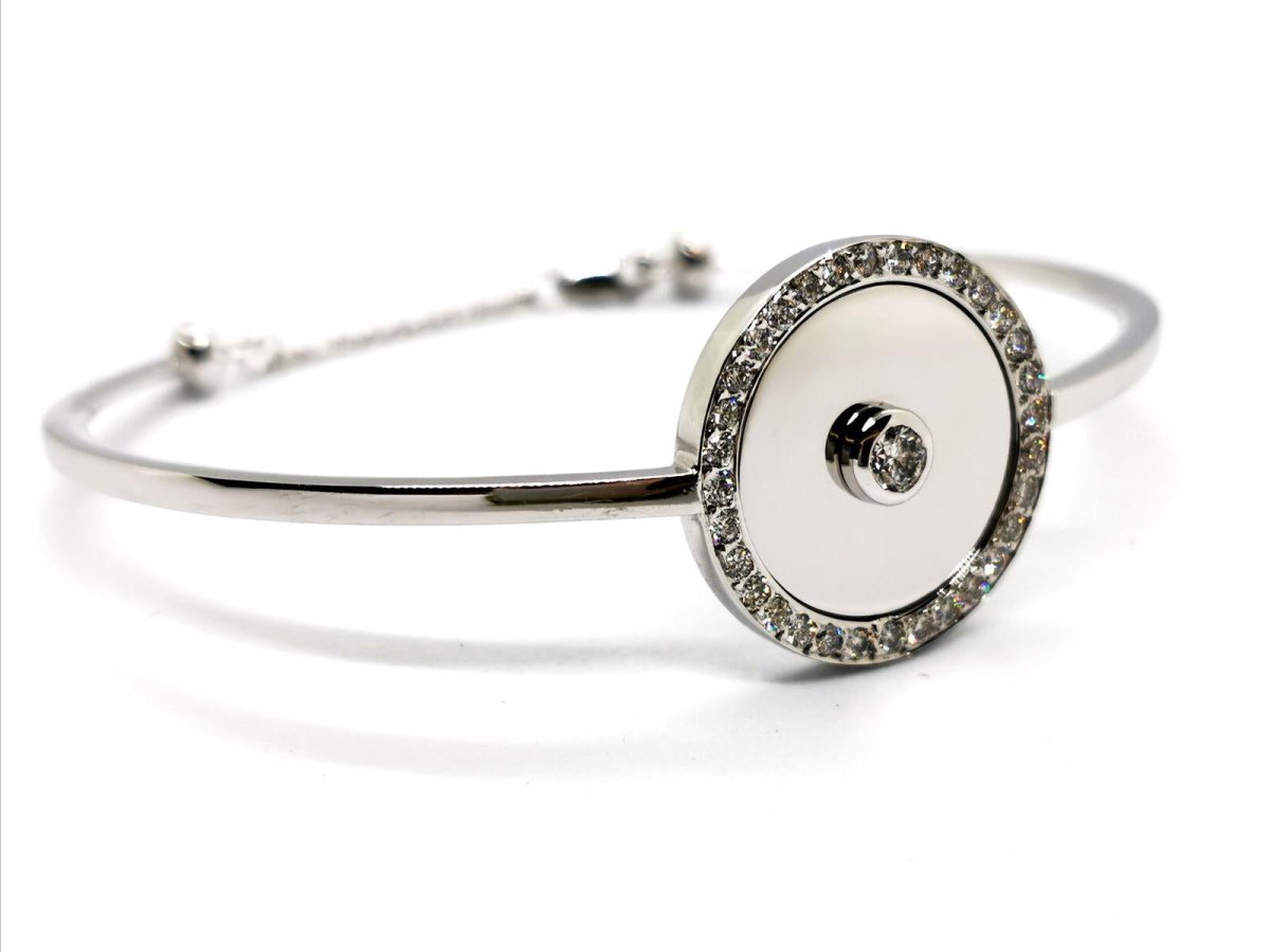 Bracelet Jonc en or blanc et en diamants - Castafiore