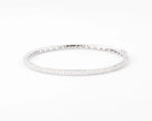 Bracelet jonc en or gris serti de 3 lignes de diamant - Castafiore