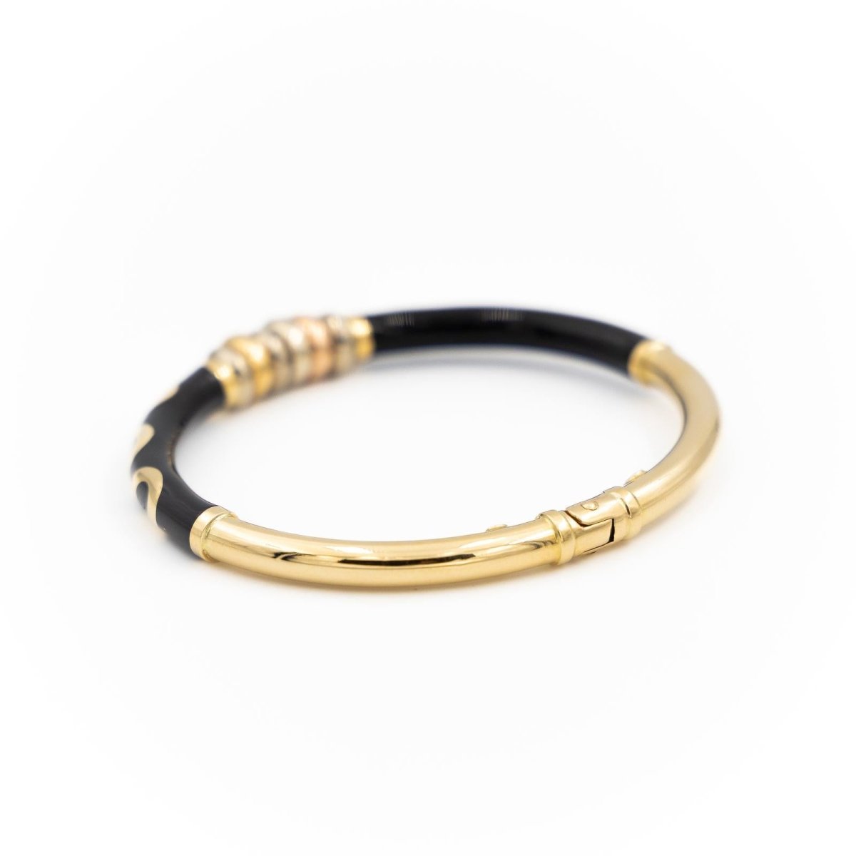 Bracelet Jonc en or jaune et émail noir - Castafiore