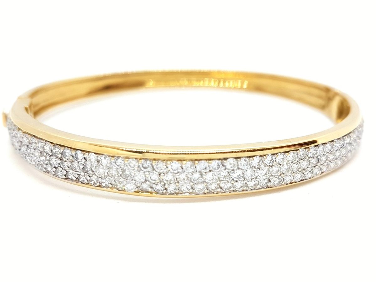 Bracelet jonc - Or jaune 18 carats - Diamant - C244