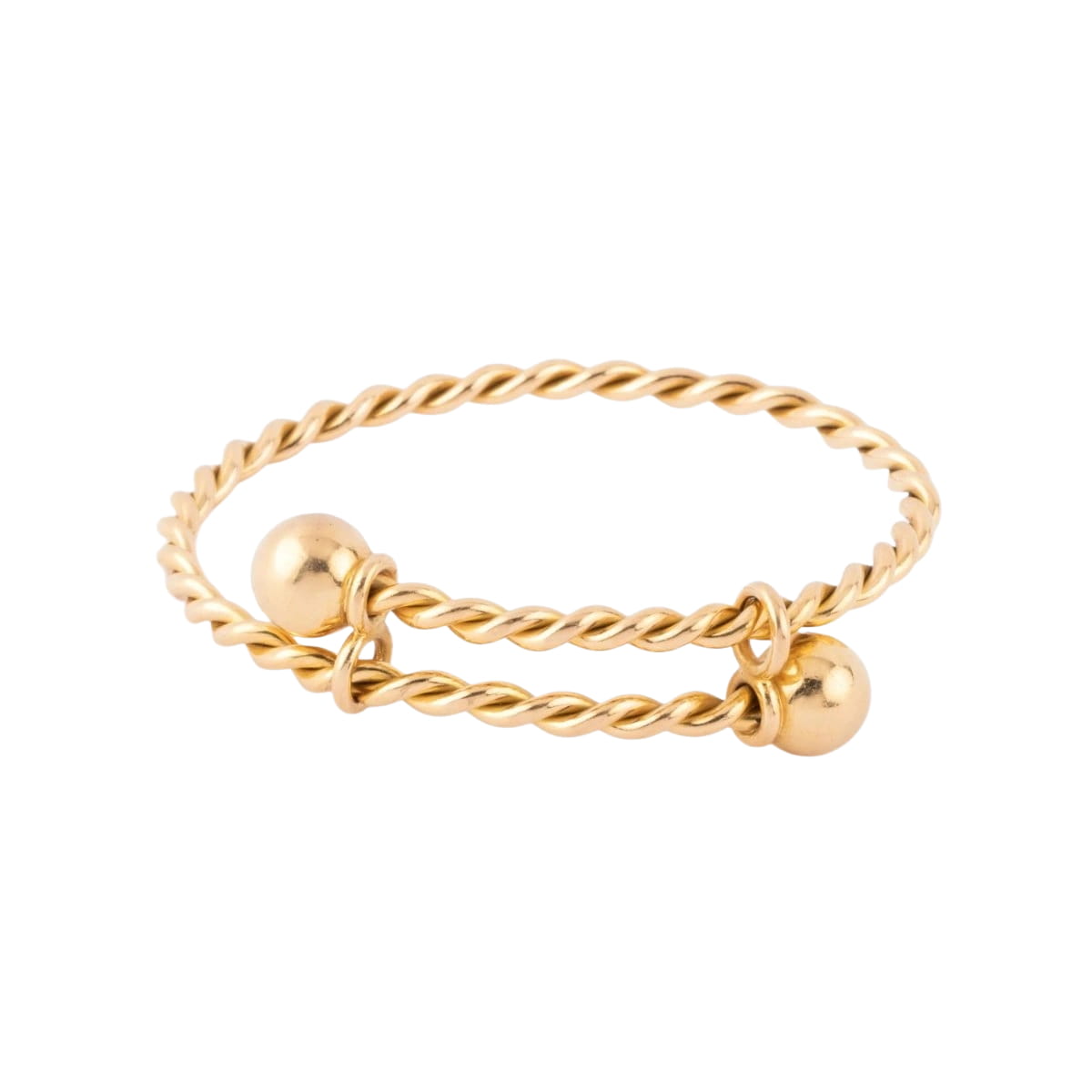 Bracelet jonc en or jaune torsadé - Castafiore