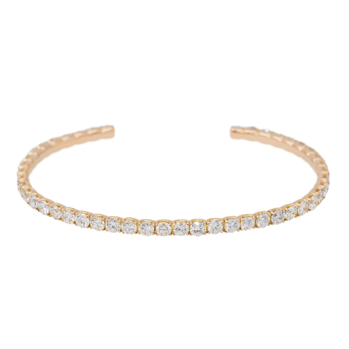 Bracelet Jonc en or rose et diamants - Castafiore