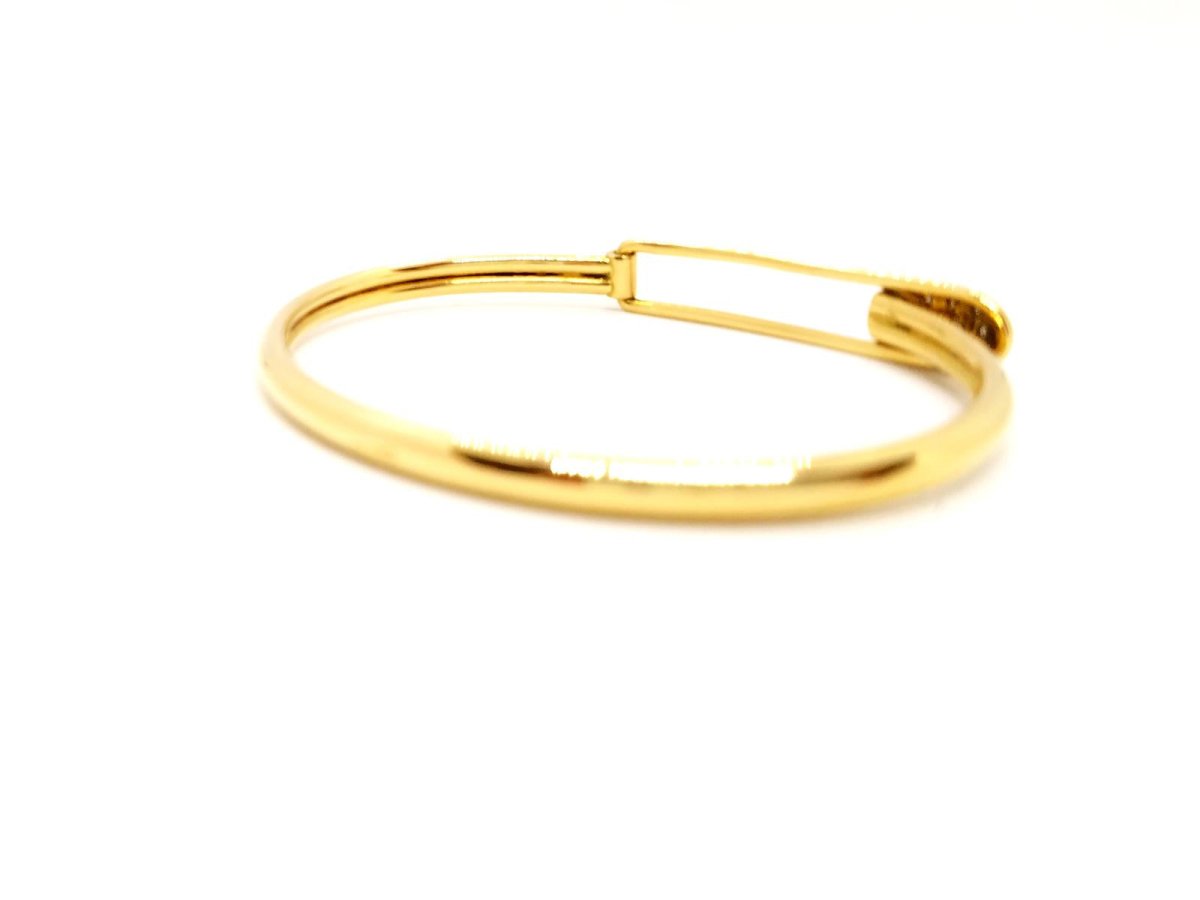 Bracelet Jonc épingle en or jaune et diamant - Castafiore