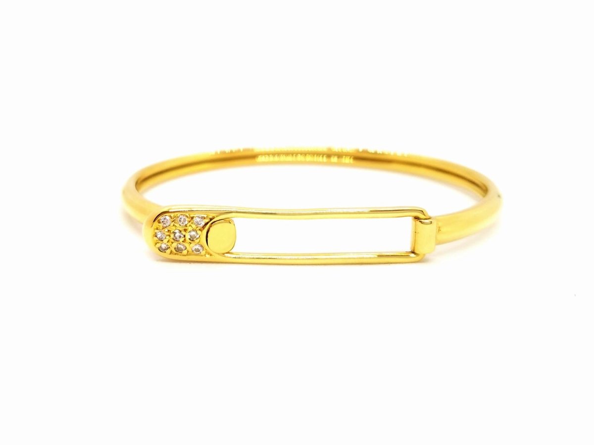 Bracelet Jonc épingle en or jaune et diamant - Castafiore