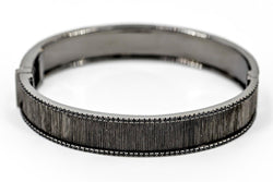 Bracelet Jonc ETERNAMÉ "Lunaria", en or noir et spinelle - Castafiore