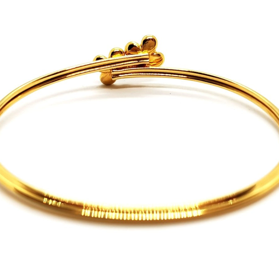Bracelet Jonc fleur en or jaune et diamants - Castafiore
