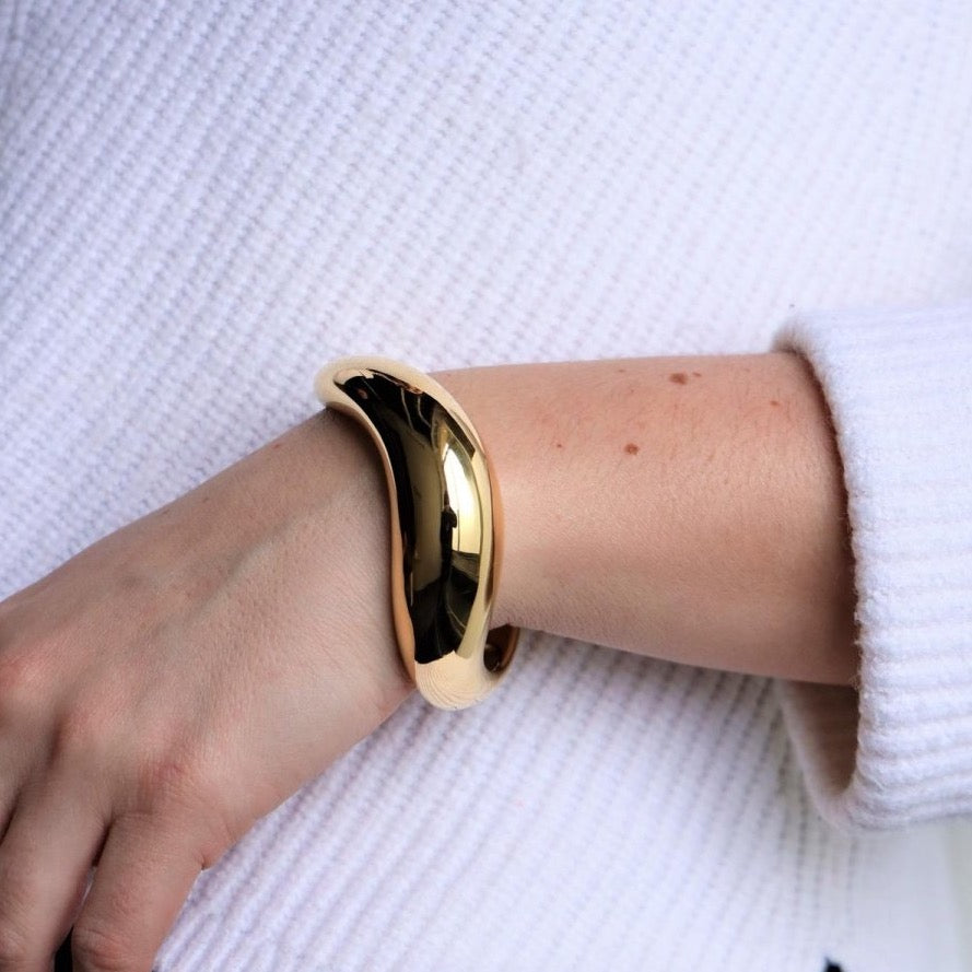 Bracelet Jonc FRED Mouvementé en or jaune - Castafiore