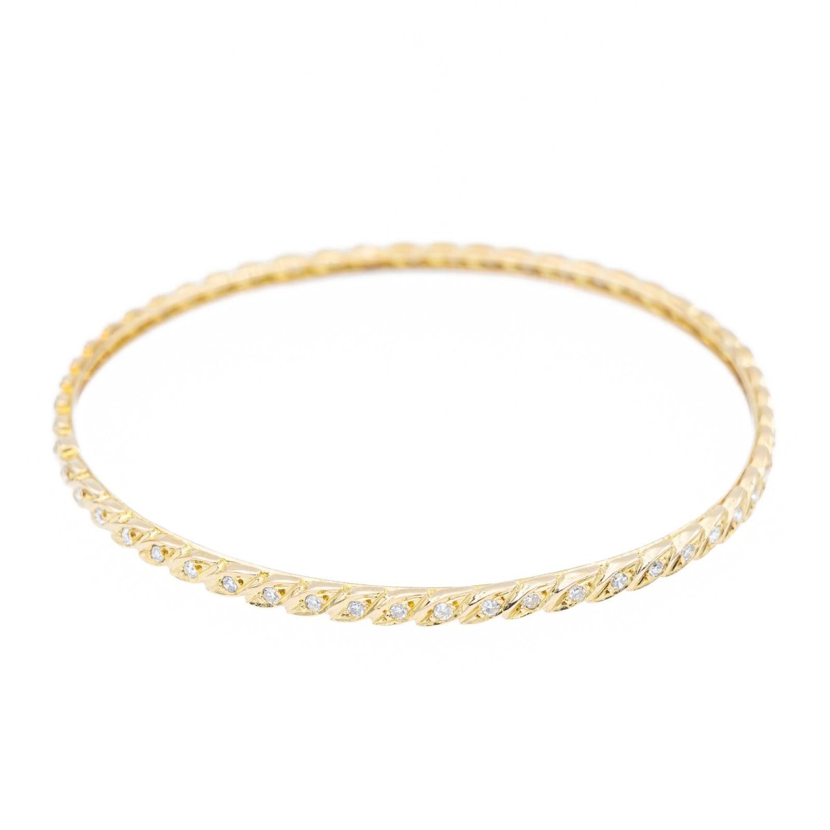 Bracelet Jonc Or jaune Diamant - Castafiore