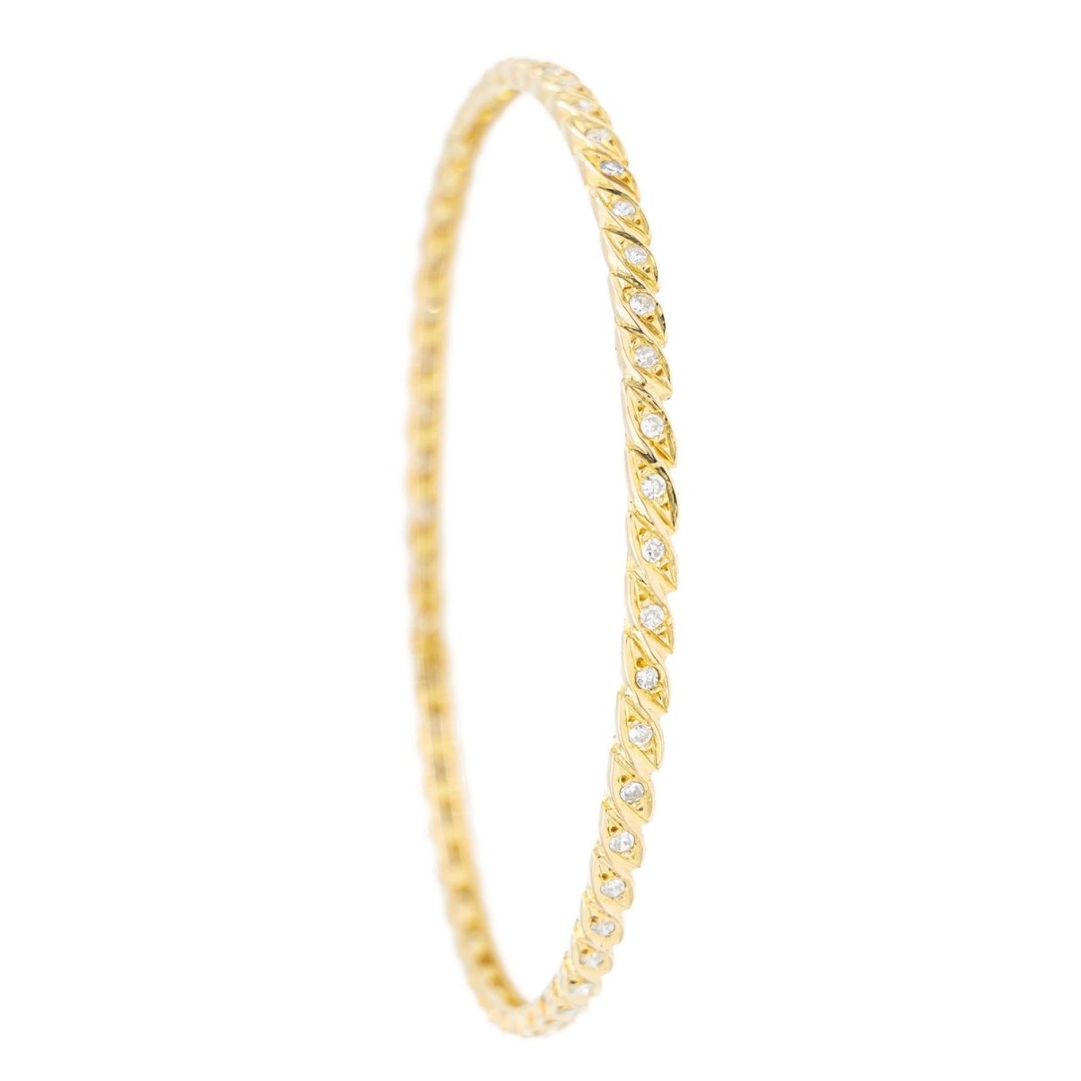 Bracelet Jonc Or jaune Diamant - Castafiore