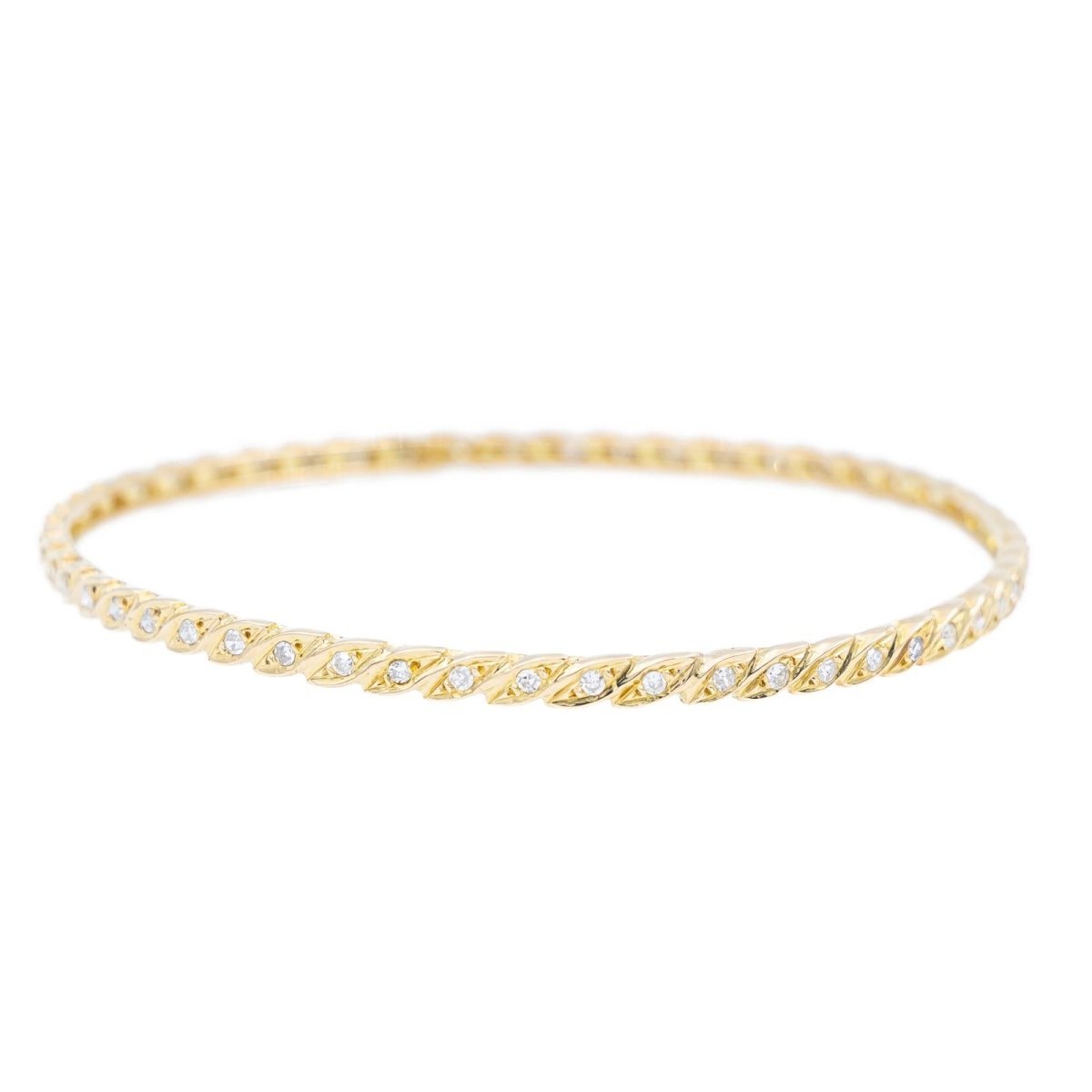 Bracelet Jonc Or jaune Diamant - Castafiore