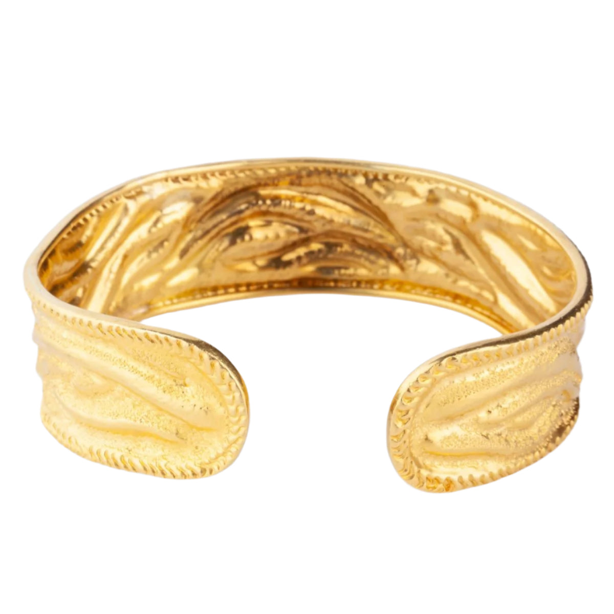 Bracelet jonc or jaune du créateur Ilias Lalaounis texturé - Castafiore